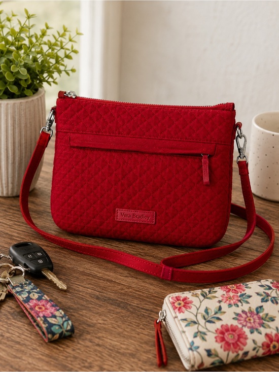Vera Bradley Handbags - Vera Bradley Iconic RFID Custom Crossbody Bag in Winter Berry Red purse